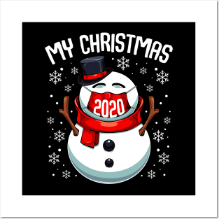 Snowman - My Christmas 2020 - Snowman Wearing A Face Mask Posters and Art